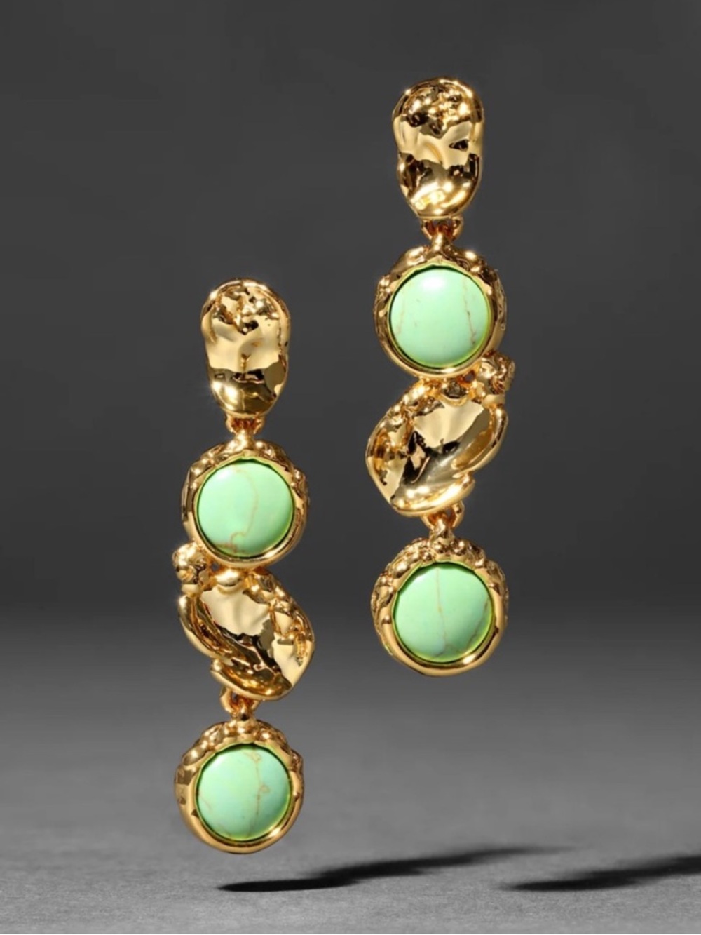 ALEXIS BITTAR • Brut Mojave Coin Linear Post Earrings
